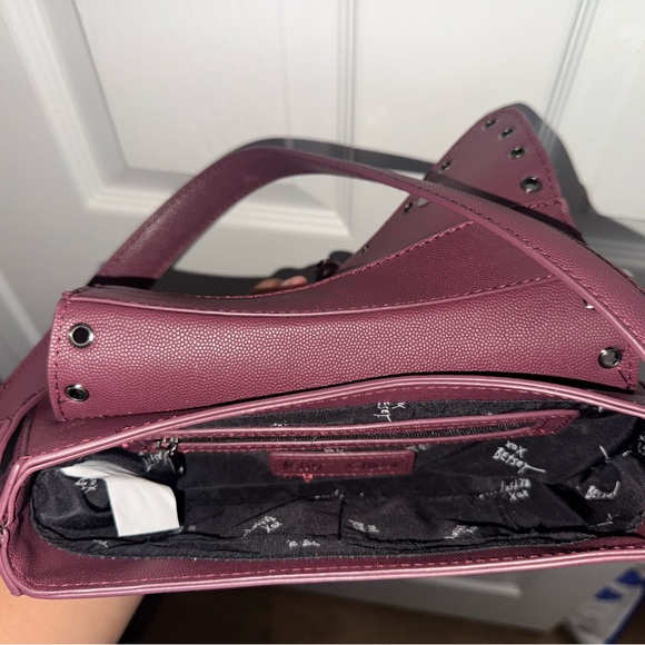 Burgundy Studded Shoulder Bag - Picture 3 of 3